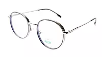Soigné Unisex Medium Round Spectacle Frame.Black&Silver Color