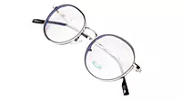 Soigné Unisex Medium Round Spectacle Frame.Black&Silver Color