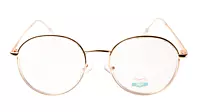 Soigné Unisex Medium Round Spectacle Frame.Gold&Transparent
