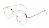 Soigné Unisex Medium Round Spectacle Frame.Gold&Transparent