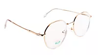 Soigné Unisex Medium Round Spectacle Frame.Gold&Transparent