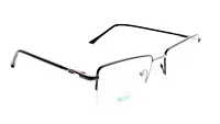 Soigné Unisex Medium Half Rim Rectangular Spectacle Frame.Black&Gold