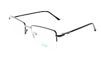 Soigné Unisex Medium Half Rim Rectangular Spectacle Frame.Black&Gold