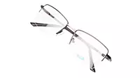 Soigné Unisex Medium Half Rim Rectangular Spectacle Frame.Black&Gold