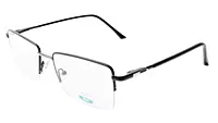 Soigné Unisex Medium Half Rim Rectangular Spectacle Frame.Black&Silver