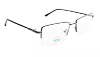 Soigné Unisex Medium Half Rim Rectangular Spectacle Frame.Grey Color