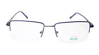 Soigné Unisex Medium Half Rim Rectangular Spectacle Frame.Blue&Silver