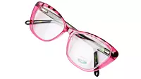 Soigné Female Medium Cat Eye Spectacle Frame.Deep Pink&Black