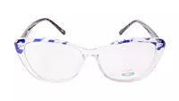 Soigné Female Medium Cat Eye Spectacle Frame.Blue&Transparent