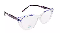 Soigné Female Medium Cat Eye Spectacle Frame.Blue&Transparent