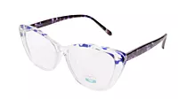 Soigné Female Medium Cat Eye Spectacle Frame.Blue&Transparent