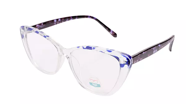 Soigné Female Medium Cat Eye Spectacle Frame.Blue&Transparent