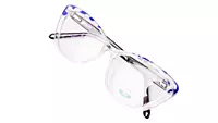 Soigné Female Medium Cat Eye Spectacle Frame.Blue&Transparent