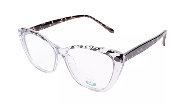 Soigné Female Medium Cat Eye Spectacle Frame.Black&Transparent