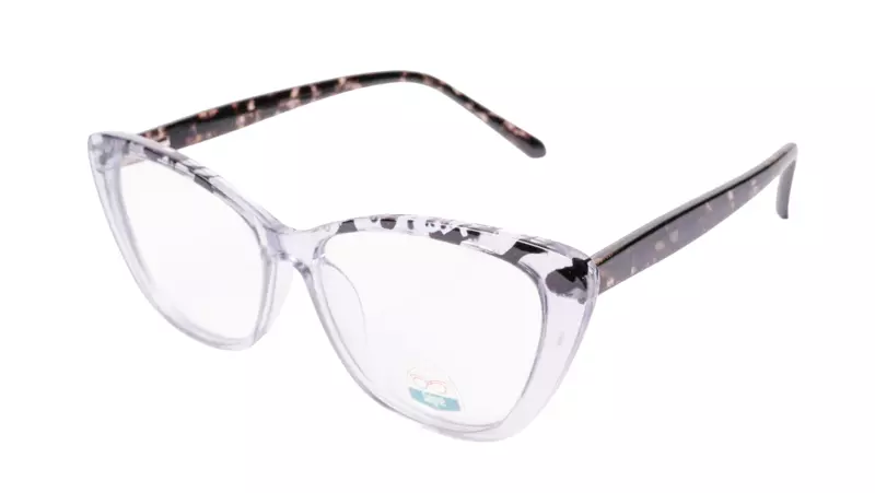 Soigné Female Medium Cat Eye Spectacle Frame.Black&Transparent