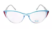Soigné Female Medium Cat Eye Spectacle Frame.Clear Blue&Green