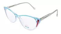 Soigné Female Medium Cat Eye Spectacle Frame.Clear Blue&Green