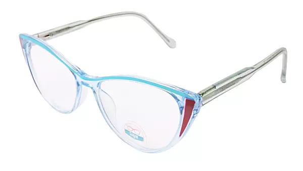 Soigné Female Medium Cat Eye Spectacle Frame.Clear Blue&Green
