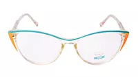 Soigné Female Medium Cat Eye Spectacle Frame.Clear Yellow&Green
