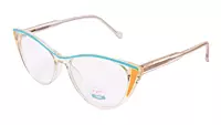 Soigné Female Medium Cat Eye Spectacle Frame.Clear Yellow&Green