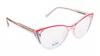 Soigné Female Medium Cat Eye Spectacle Frame.Clear Red
