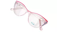 Soigné Female Medium Cat Eye Spectacle Frame.Clear Red