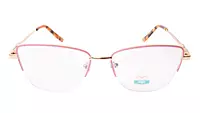 Soigné Female Half Rim Cat Eye Spectacle Frame.Pink&Gold