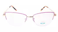 Soigné Female Half Rim Medium Cat Eye Spectacle Frame.Purple&Gold