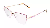 Soigné Female Half Rim Medium Cat Eye Spectacle Frame.Purple&Gold