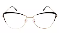 Soigné Female Medium Cat Eye Spectacle Frame.Gold&Black