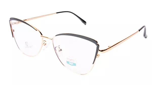 Soigné Female Medium Cat Eye Spectacle Frame.Gold&Black
