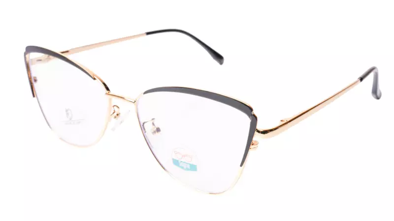 Soigné Female Medium Cat Eye Spectacle Frame.Gold&Black