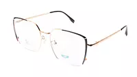 Soigné Unisex Oversized Square Spectacle Frame.Black&Golden