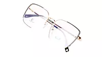 Soigné Unisex Oversized Square Spectacle Frame.Black&Golden