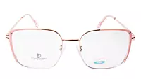 Soigné Female Oversized Square Spectacle Frame.Pink&Rose Gold