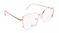 Soigné Female Oversized Square Spectacle Frame.Pink&Rose Gold