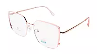 Soigné Female Oversized Square Spectacle Frame.Pink&Rose Gold