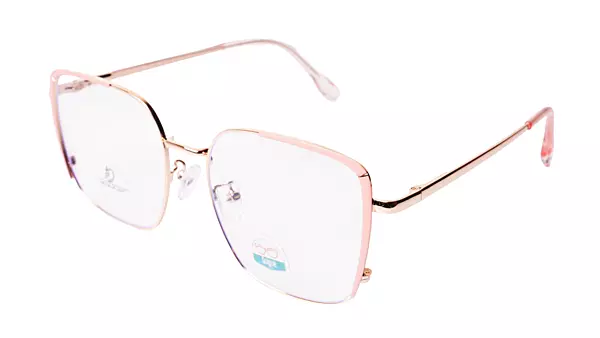 Soigné Female Oversized Square Spectacle Frame.Pink&Rose Gold