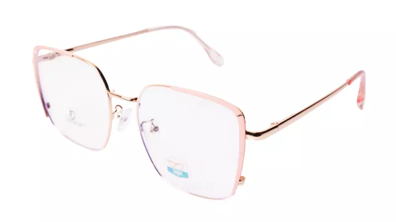 Soigné Female Oversized Square Spectacle Frame.Pink&Rose Gold