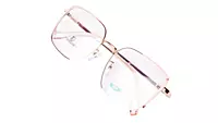 Soigné Female Oversized Square Spectacle Frame.Pink&Rose Gold