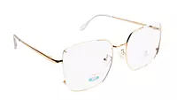 Soigné Unisex Oversized Square Spectacle Frame.White&Golden