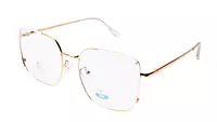 Soigné Unisex Oversized Square Spectacle Frame.White&Golden