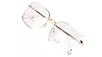 Soigné Unisex Oversized Square Spectacle Frame.White&Golden
