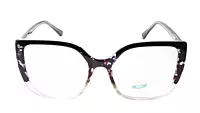 Soigné Female Oversized Cat Eye Spectacle Frame.Black&Transparent Color