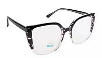 Soigné Female Oversized Cat Eye Spectacle Frame.Black&Transparent Color