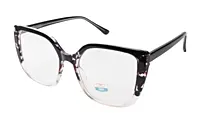 Soigné Female Oversized Cat Eye Spectacle Frame.Black&Transparent Color