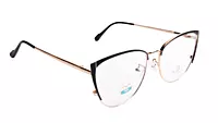 Soigné Female Large Metal Cat Eye Spectacle Frame.Gold&Black