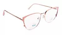 Soigné Female Large Metal Cat Eye Spectacle Frame.Rose Gold&Pink