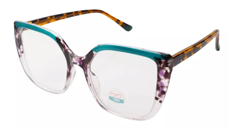 Soigné Female Oversized Cat Eye Spectacle Frame.MultiColor&Green