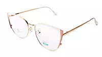 Soigné Female Large Metal Cat Eye Spectacle Frame.Gold,Pink&White
